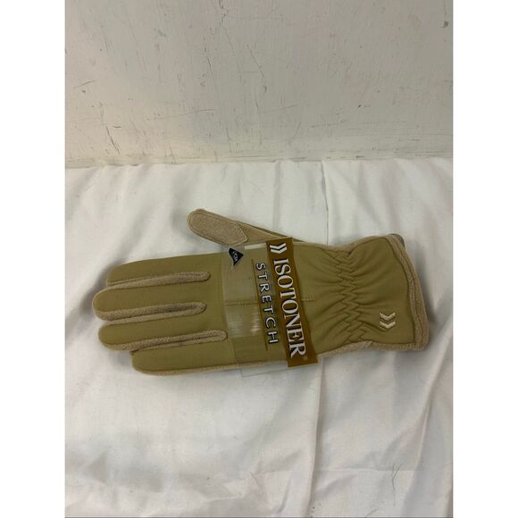 Isotoner lycra stretch gloves new tan 2009 rn#22605 - Picture 2 of 5